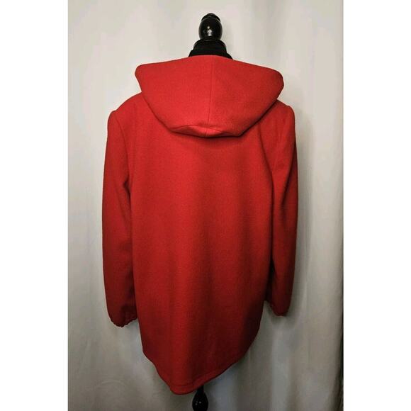 Authentic Mackintosh Vest Coat Wool Size 12 Vintage Made USA Hooded Red/Black - Picture 8 of 14
